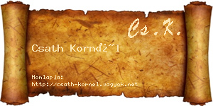 Csath Kornél névjegykártya