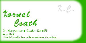 kornel csath business card