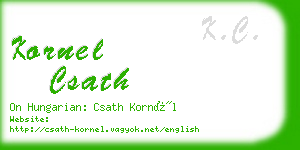 kornel csath business card